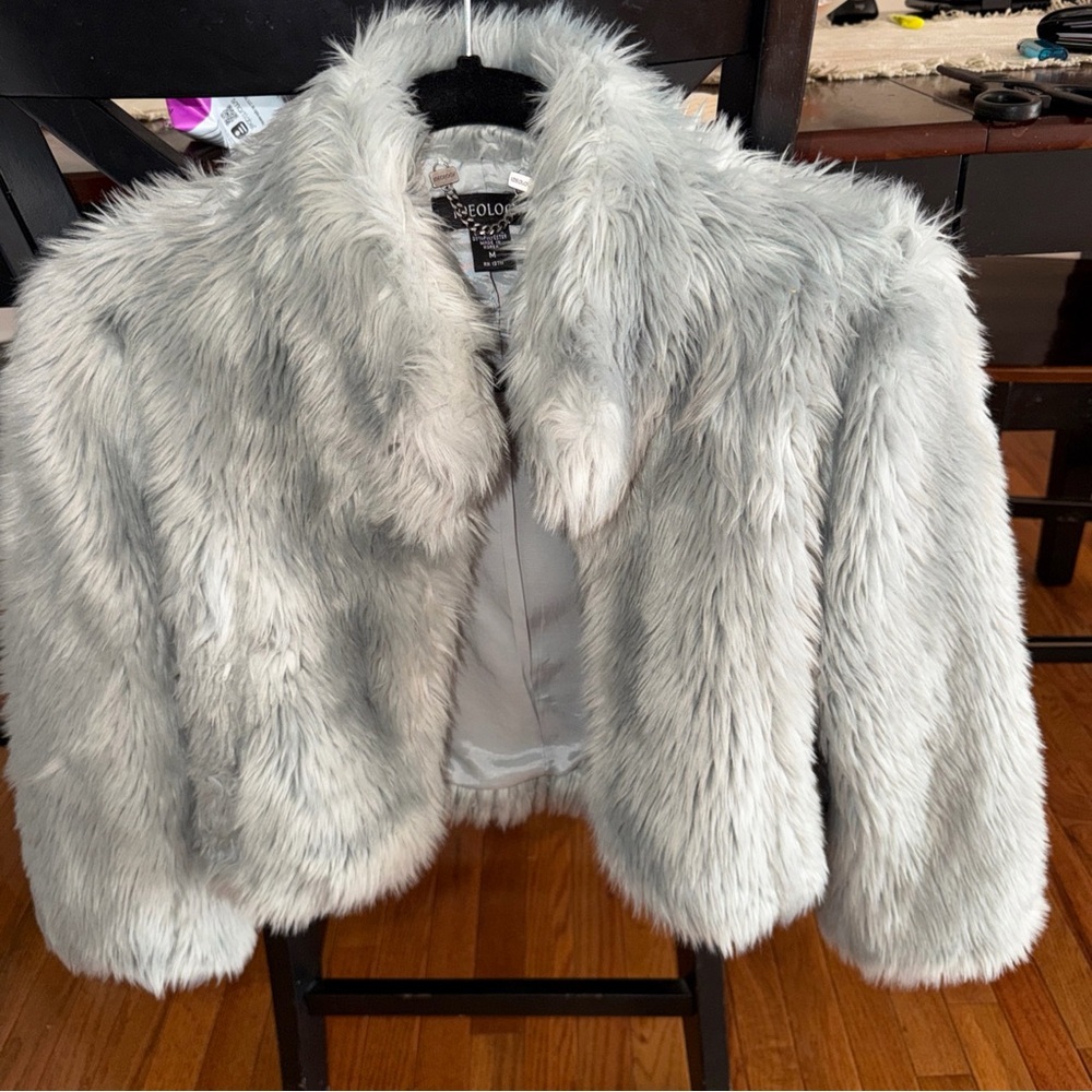 Ideology Light Gray Teddy Jacket - image 1
